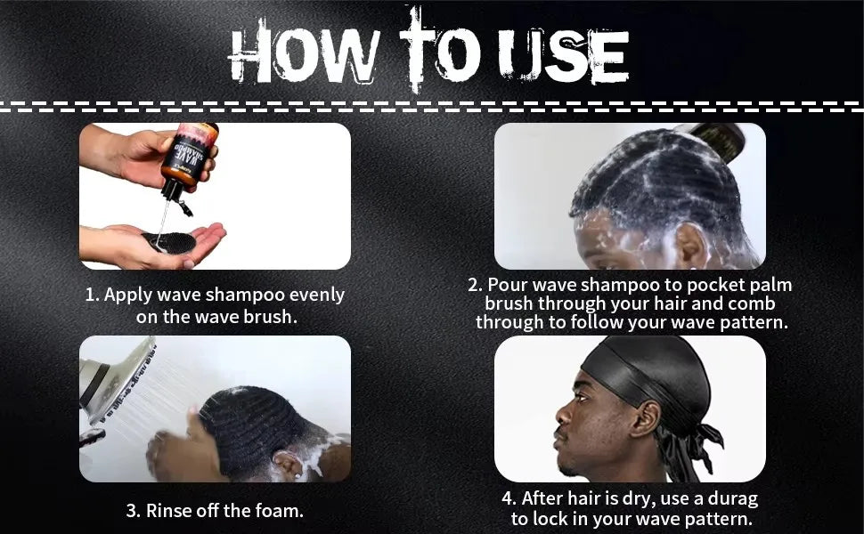 Goiple 360 Wave Shampoo and Strong Hold Hair Pomade Styling Set