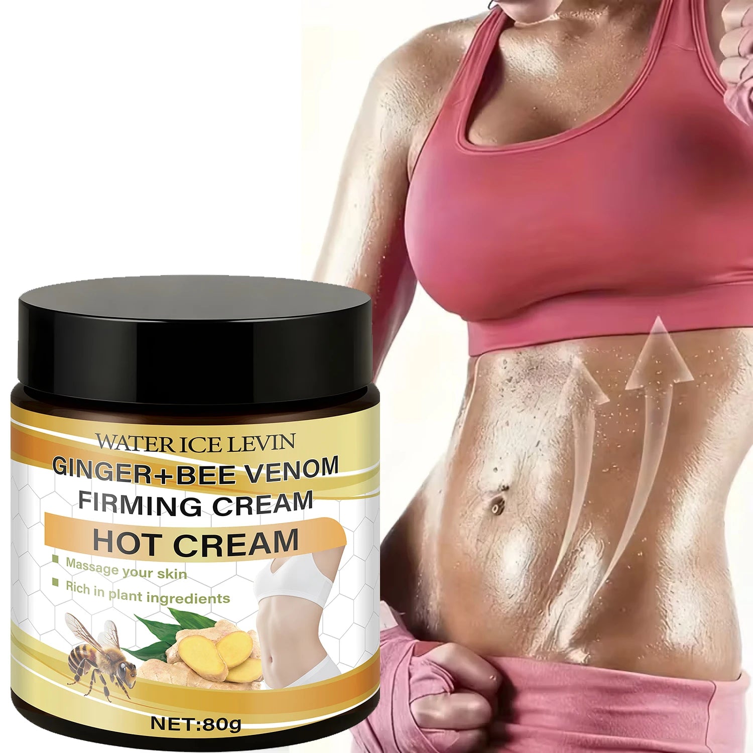 Ginger and Bee Venom Hot Firming Cream Pre Workout Body Moisturizer - 1