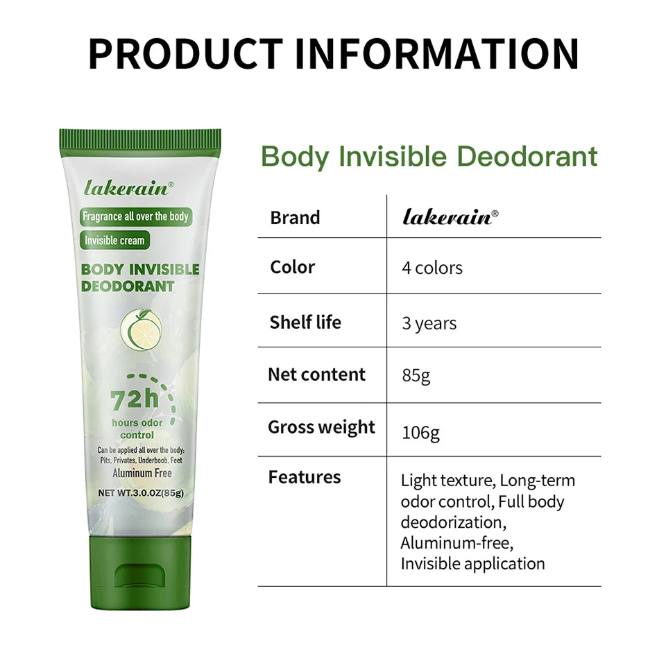 Invisible Full Body Deodorant Cream