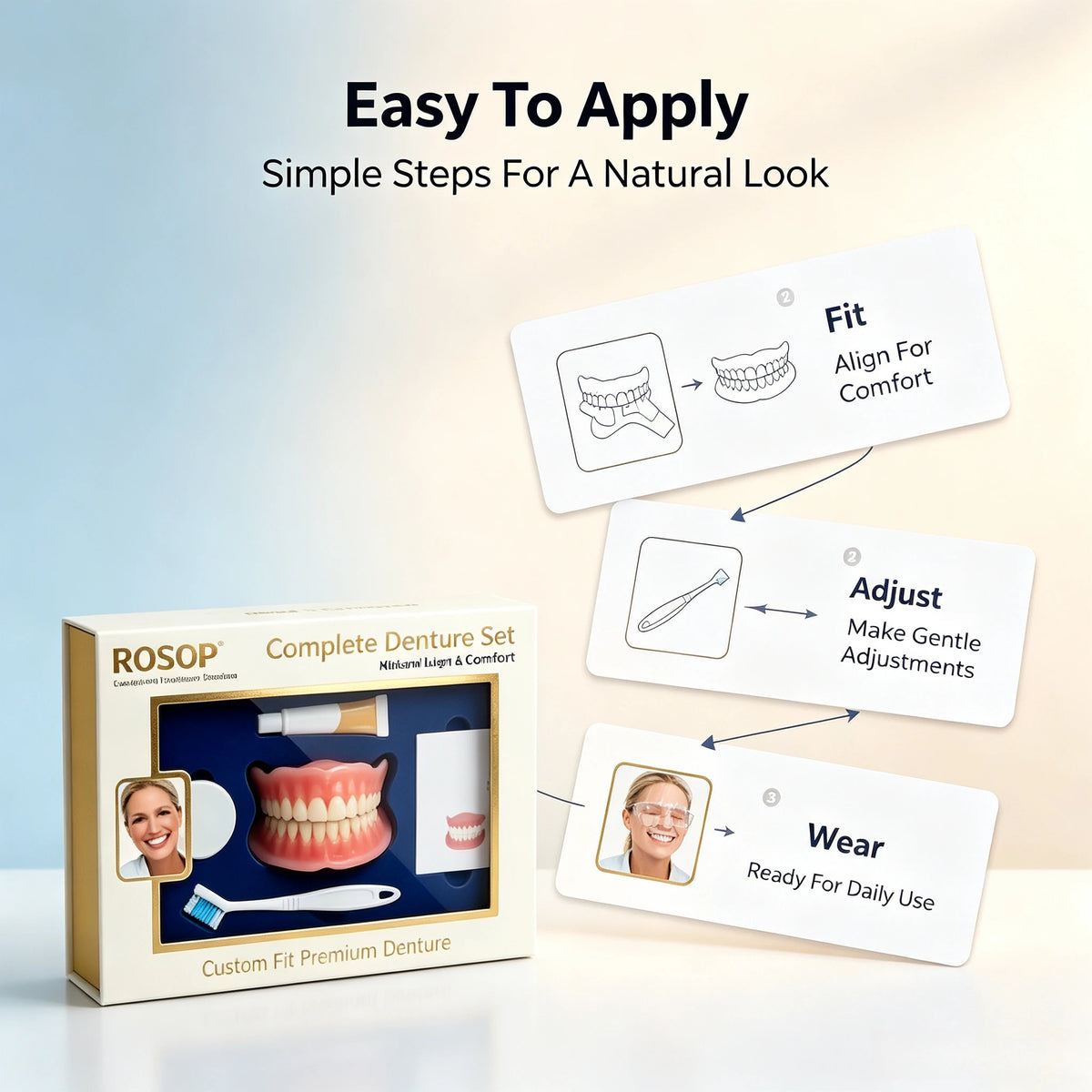 Cosmetic Denture Set for Natural Smile Makeover