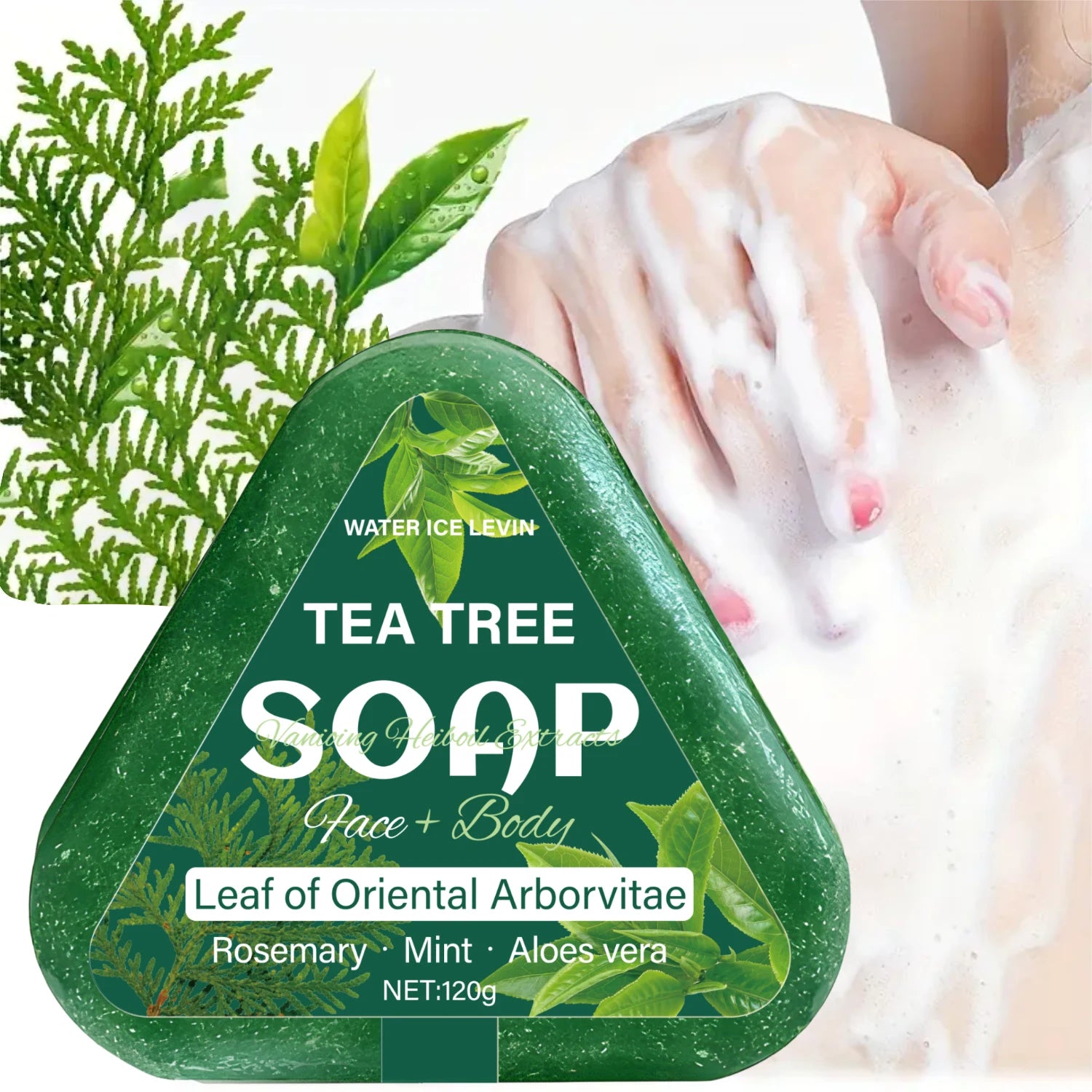 Tea Tree Shampoo Soap Bar All in One Face and Body Cleansing Bar 120g - 6