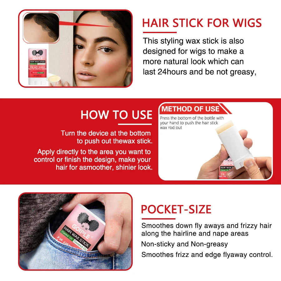 Goiple Hair Wax Stick and Edge Control Styling Kit for Frizz