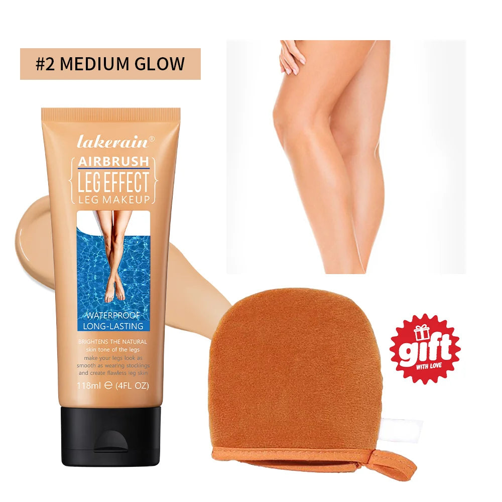 Waterproof Body Foundation and Leg Concealer with Applicator Glove
