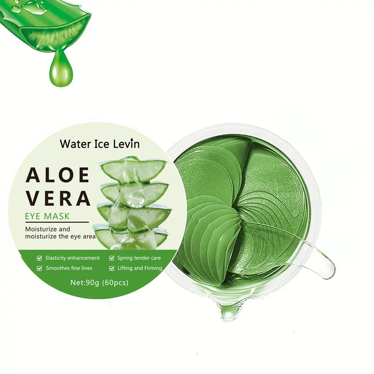 60Pcs Aloe Vera Collagen Eye Mask Under Eye Patches for Dark Circles - 7