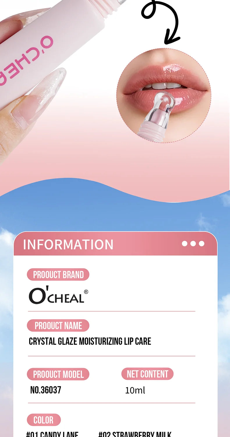 OCheal Crystal Gloss Moisturizing Lip Balm Hydrating Tinted Lip Care - 15