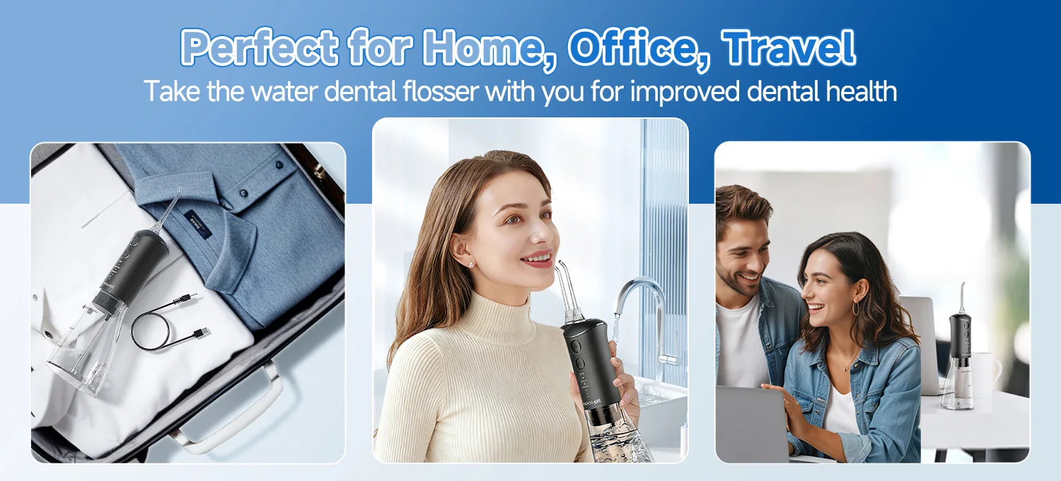 Portable Sonic Toothbrush and Water Flosser Oral Care Set - 14