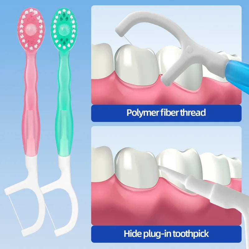 Portable Disposable Toothbrush with Toothpaste Beads Travel Dental Set - 4