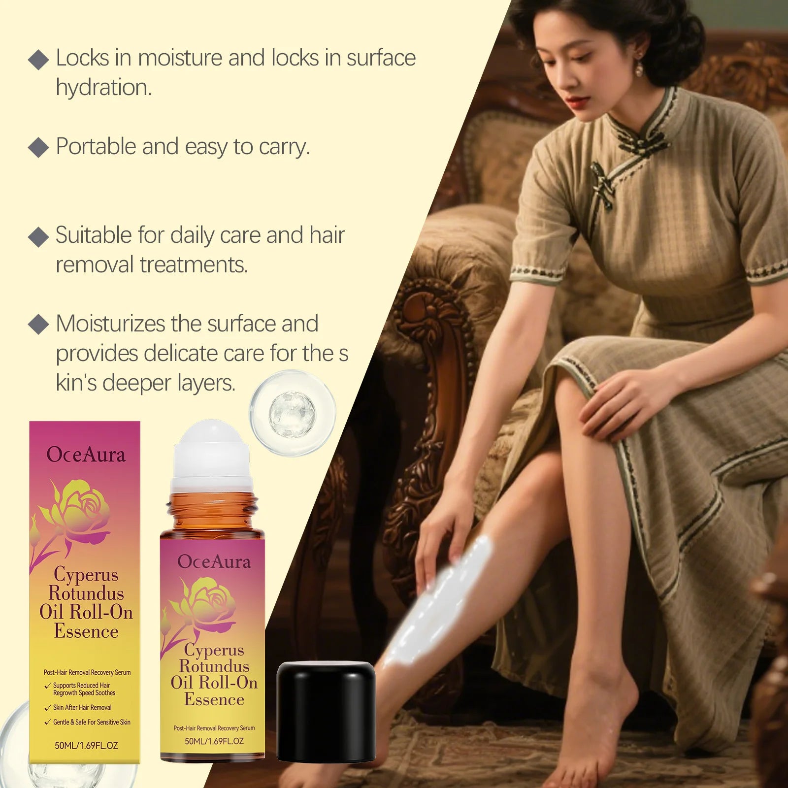 Cyperus Rotundus Roll-On Essence for Post-Hair Removal Skin Soothing - 11