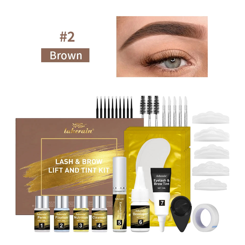 Professional Lash Lift and Brow Tinting Kit for Salon and Home Use