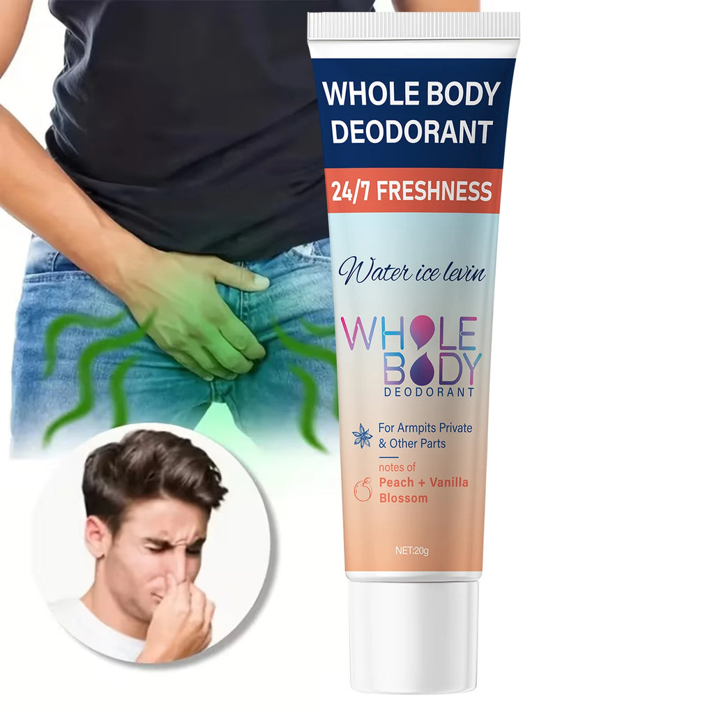 Whole Body Deodorant Cream for Odor Control and Freshness Peach Vanilla