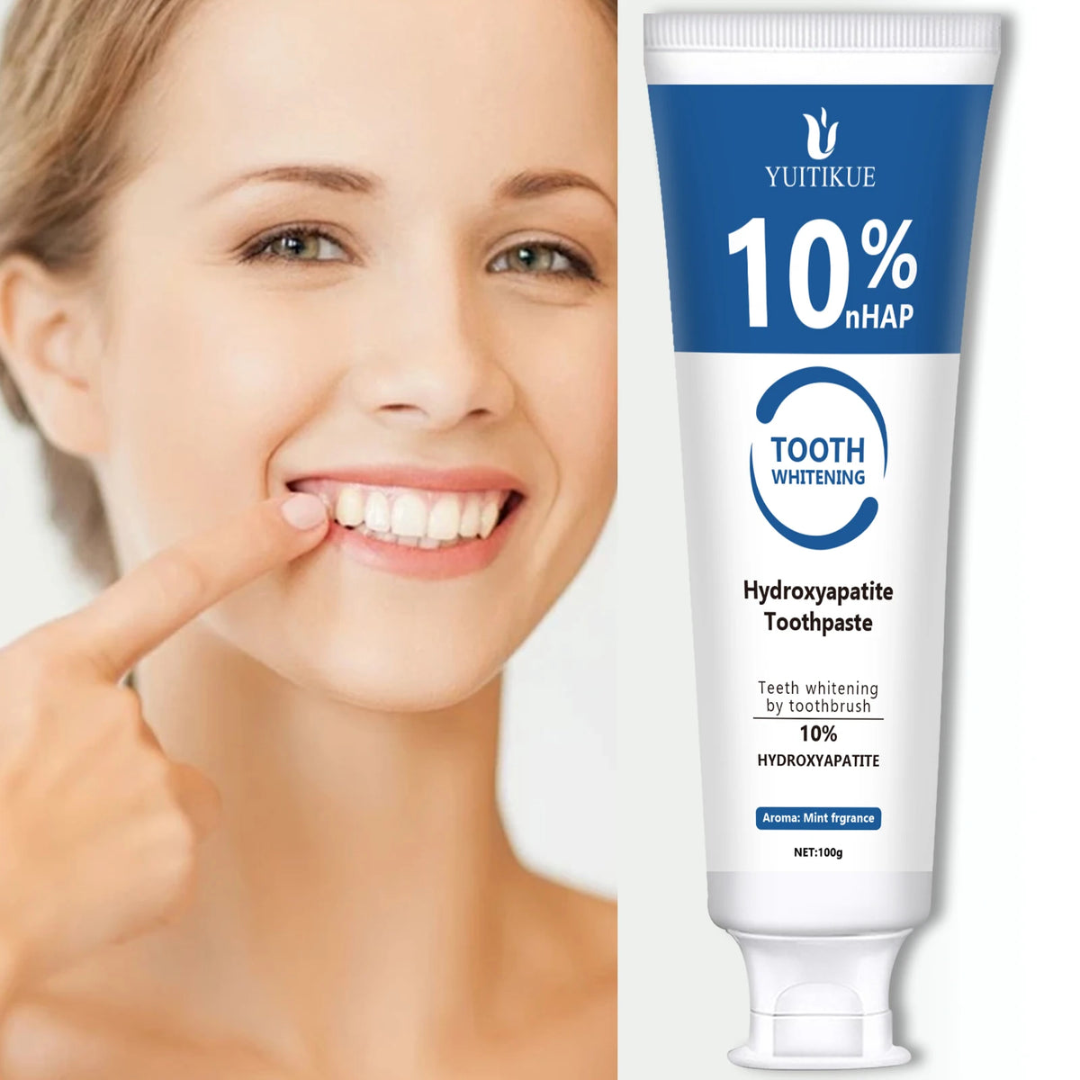 YUITIKUE 10% Hydroxyapatite Toothpaste Enamel Repair and Teeth Whitener