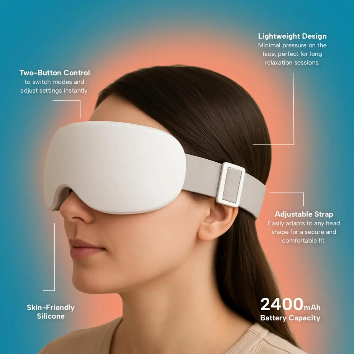 Smart Eye Massager with Cooling and Vibration for Eye Strain Relief