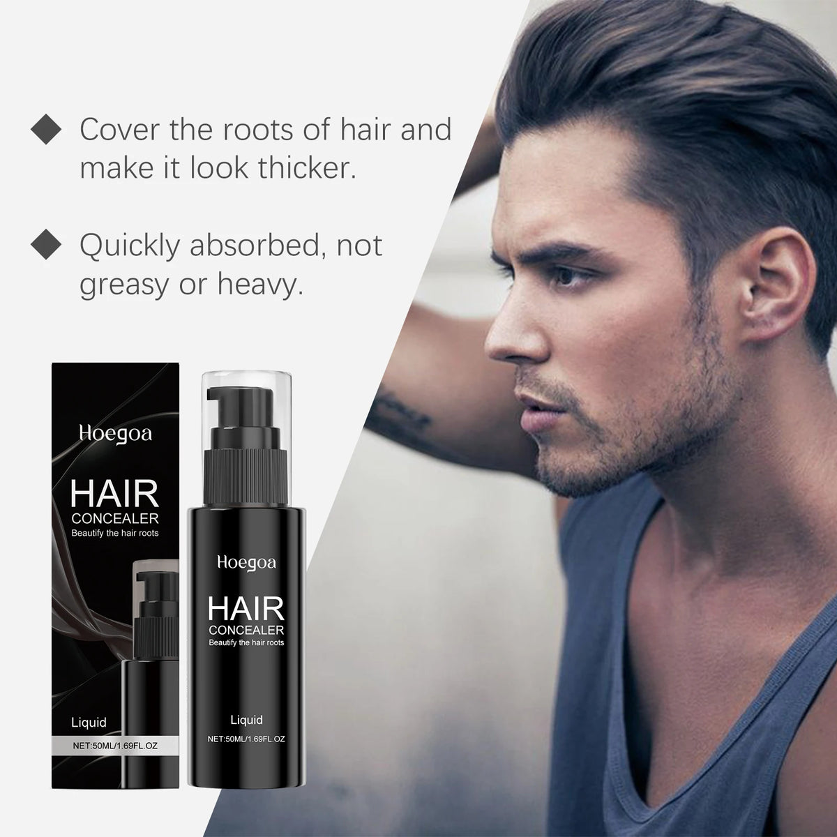 Instant Gray Hair Root Concealer and Hairline Filler