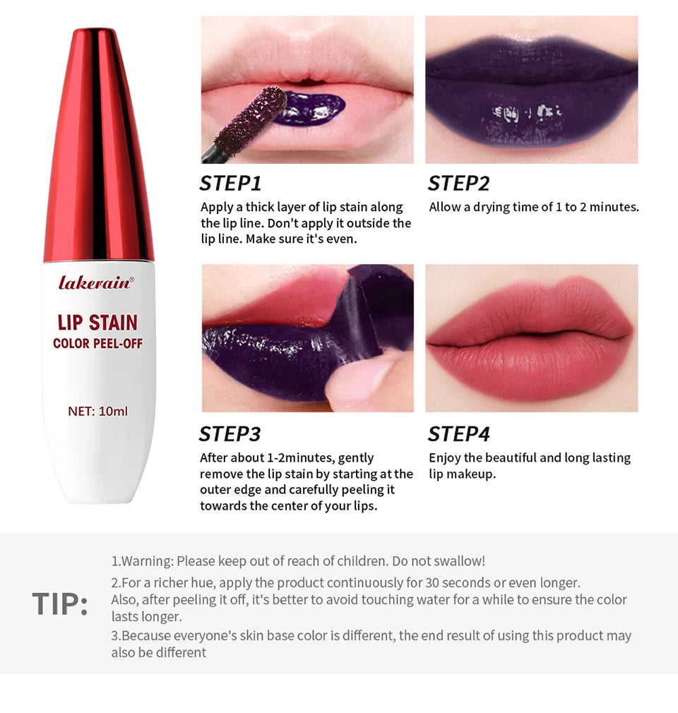 Waterproof Peel-Off Lip Stain Tattoo Tint - 11