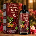 Burgundy 7 in 1 Hair Dye Shampoo with Natural Plant Extracts