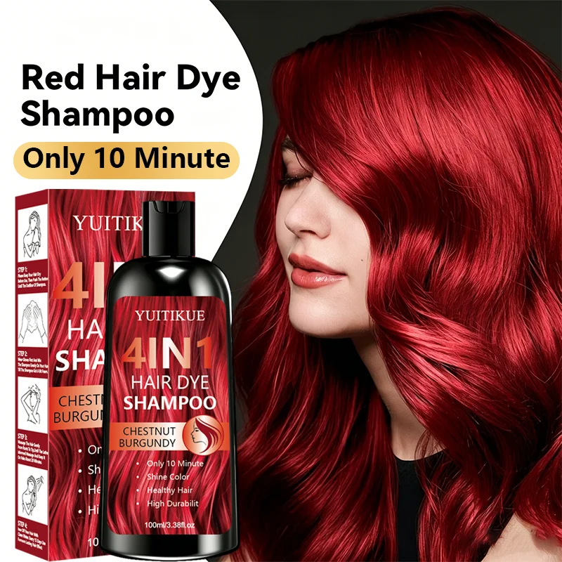 Chestnut Burgundy 4 in 1 Instant Hair Dye Shampoo 100ml - 2