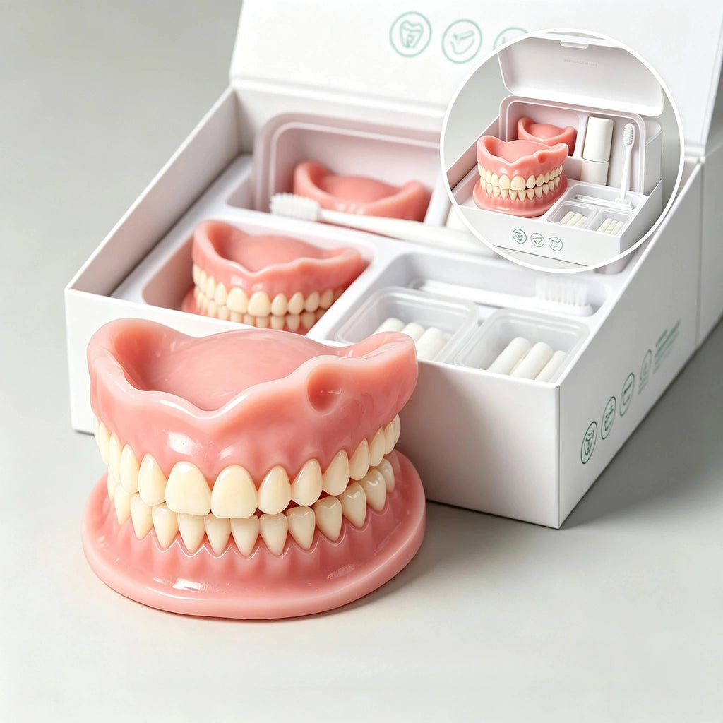 Comfortable Fit Silicone Denture Set with Storage Case