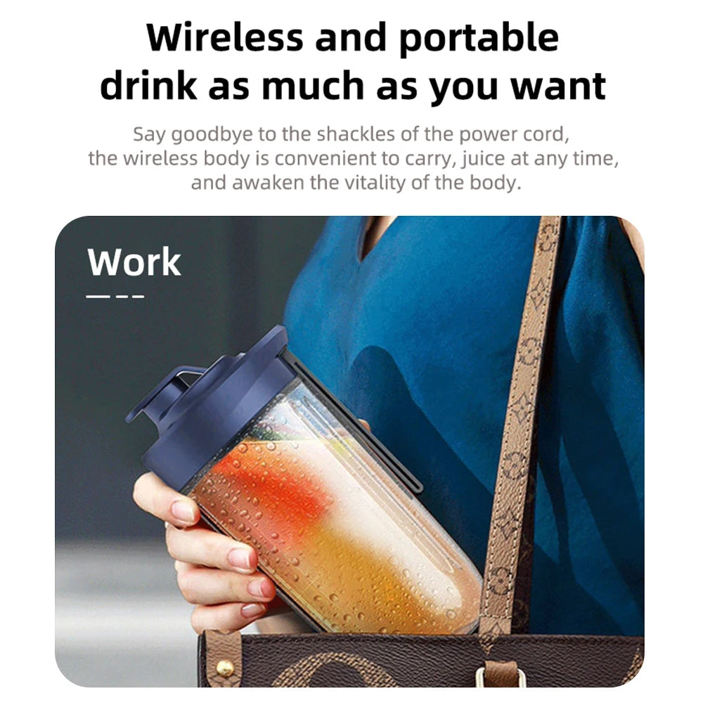 Portable Wireless Electric Juicer Cup for Fresh Fruit Smoothies - 9