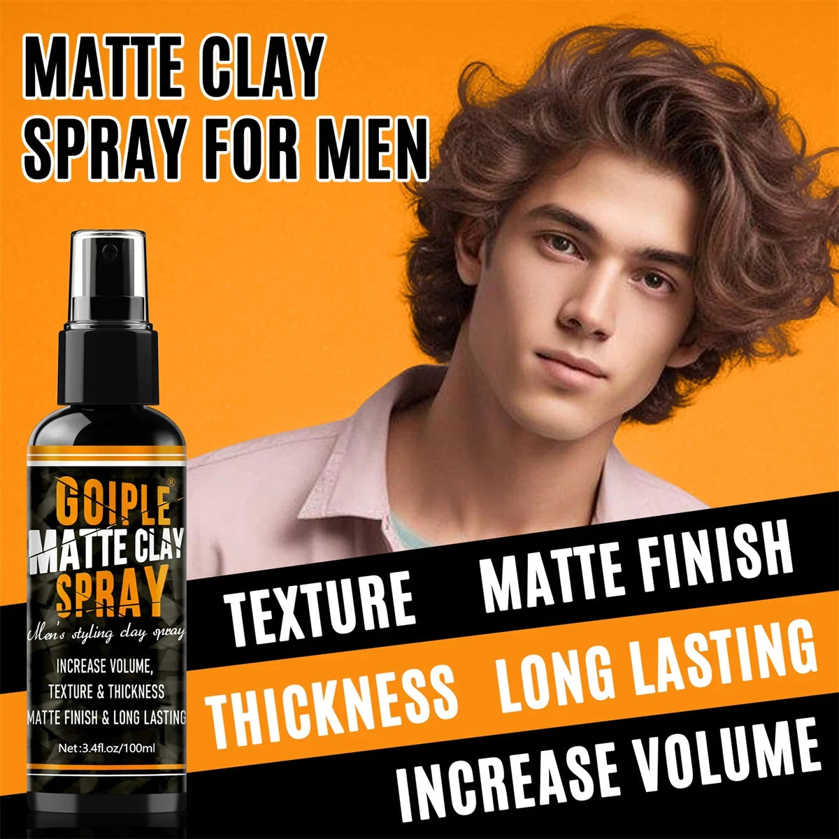 Men Hair Styling Combo Matte Clay 100g and Matte Clay Spray 100ml - 8