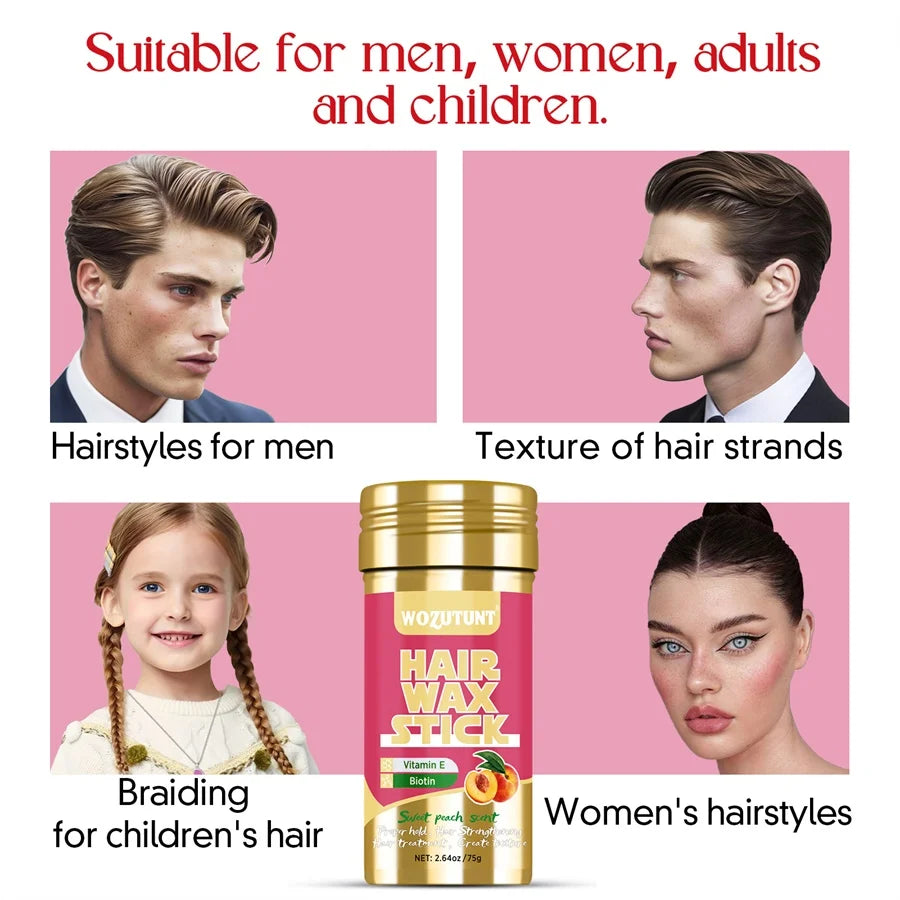 Edge Control Wax and Hair Styling Wax Stick Set with Combs