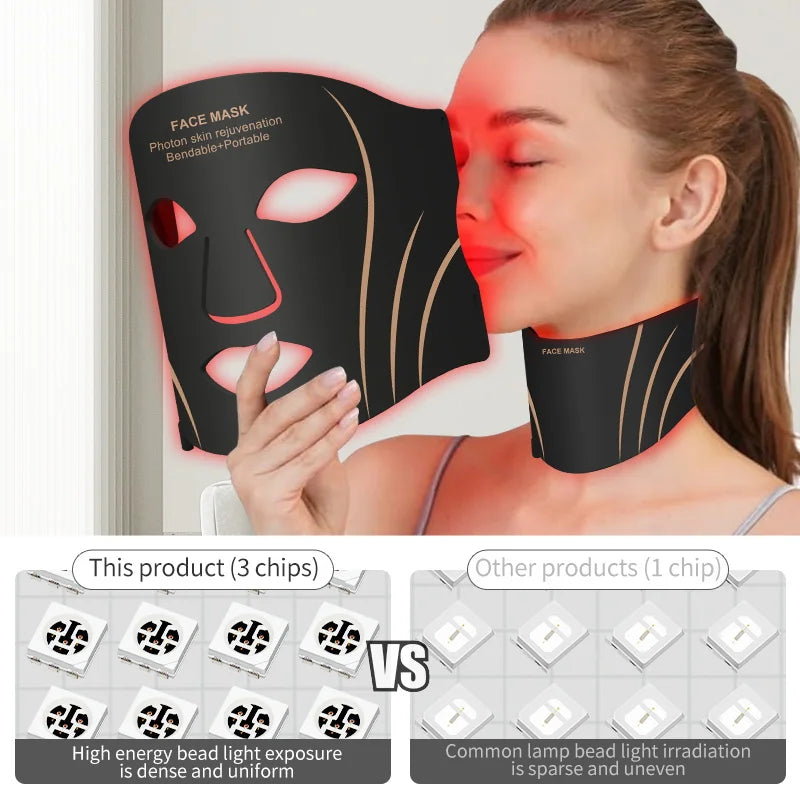 7-Color LED Face and Neck Rejuvenation Light Therapy Mask - 5