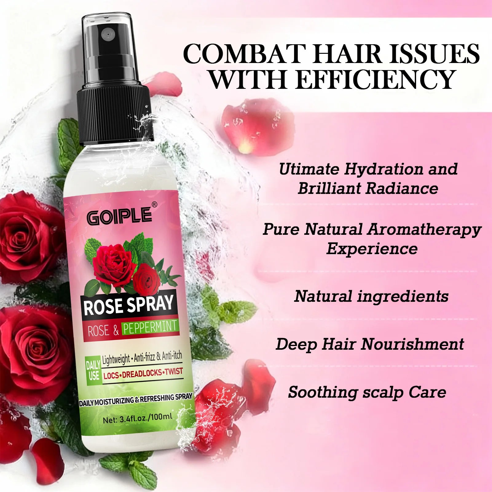 Goiple Rose Mint Hair Styling Set Curl Mousse and Refreshing Spray - 2