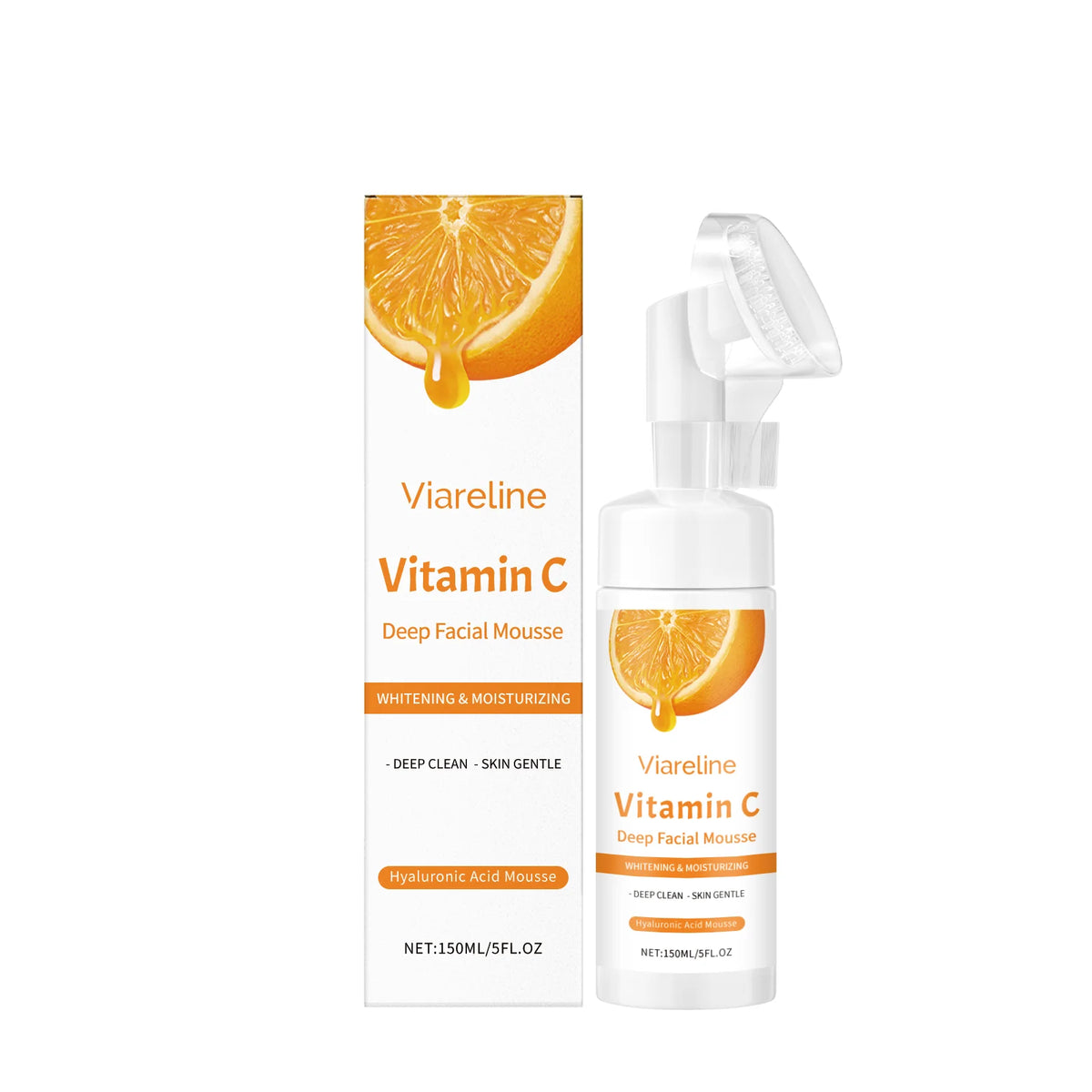 Vitamin C Brightening Facial Cleanser with Exfoliating Brush