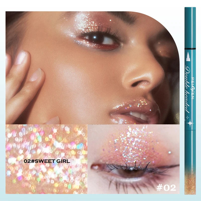 Peifen Double Head Liquid Eyeliner and Glitter Eyeshadow Pen - 29