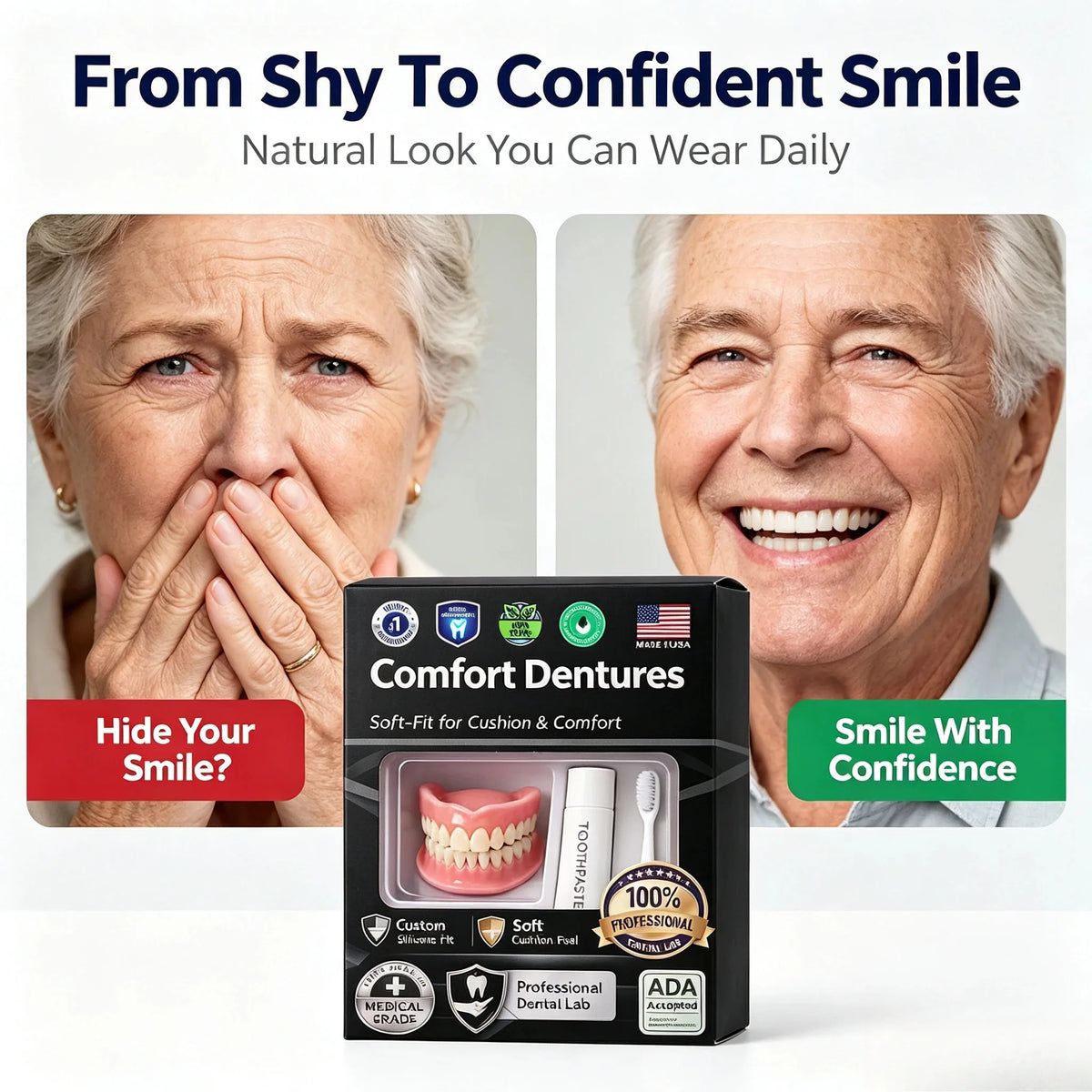 Moldable Silicone Cosmetic Teeth for Instant Smile