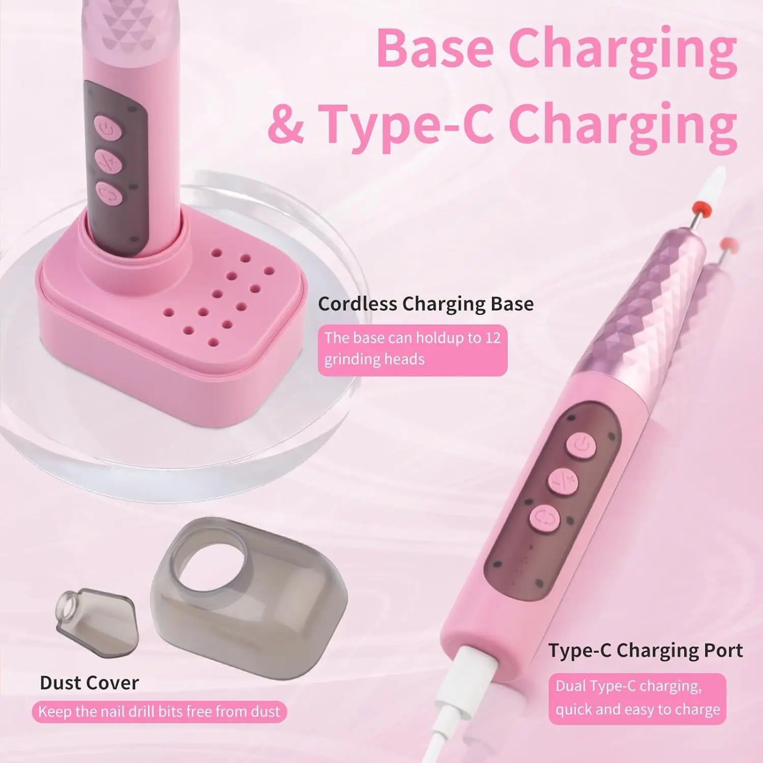 Cordless Electric Nail Drill Kit for Manicure and Pedicure - 3