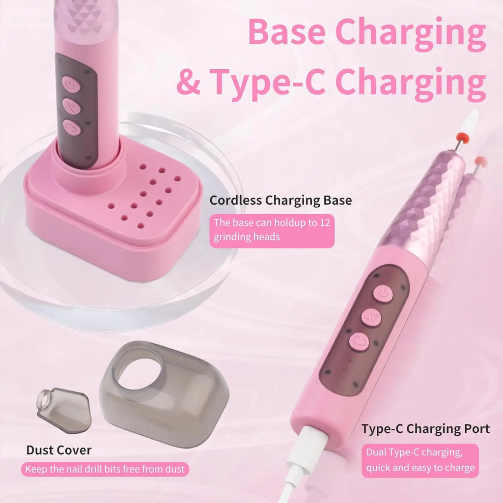 Cordless Electric Nail Drill Kit for Manicure and Pedicure
