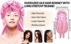 2 Pack Silk Sleep Bonnet Adjustable Hair Protection Cap for Frizz Control