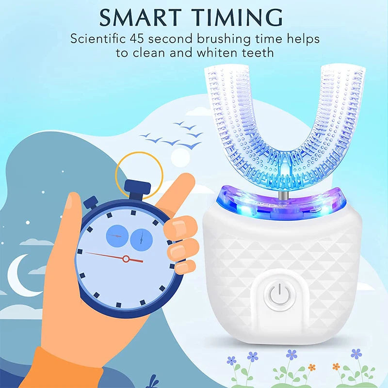 Smart UShape Ultrasonic Electric Toothbrush Rechargeable Whitening Set