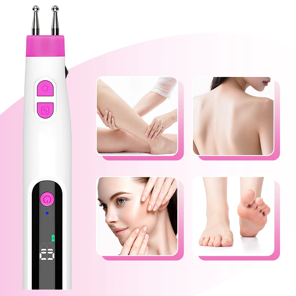 Electric Dual-Head Meridian Massage Pen for Muscle Relief