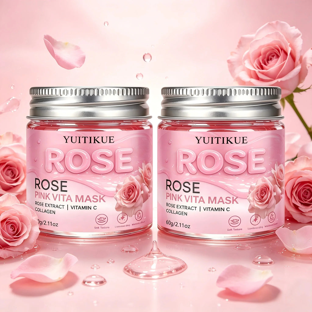 YUITIKUE Rose Pink Vita Mask 60g Collagen Vitamin C Face Treatment