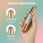 Dual-Ended Cream Bronzer and Blush Stick for Face and Lips