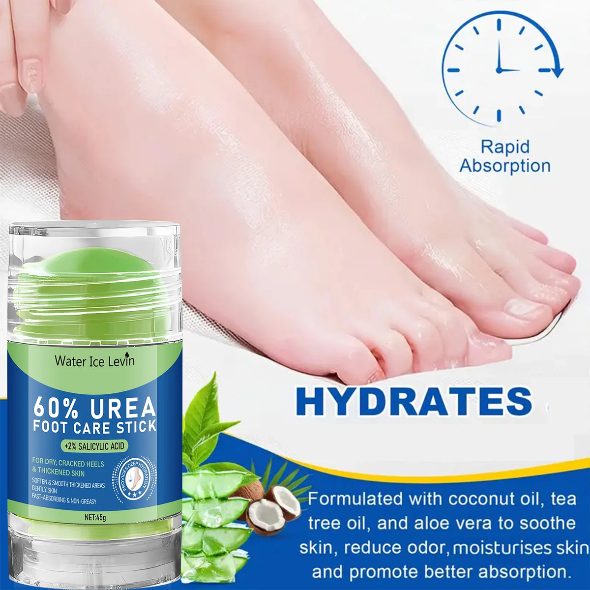 Urea Foot Care Stick for Dry Cracked Heels Moisturizing Repair Balm