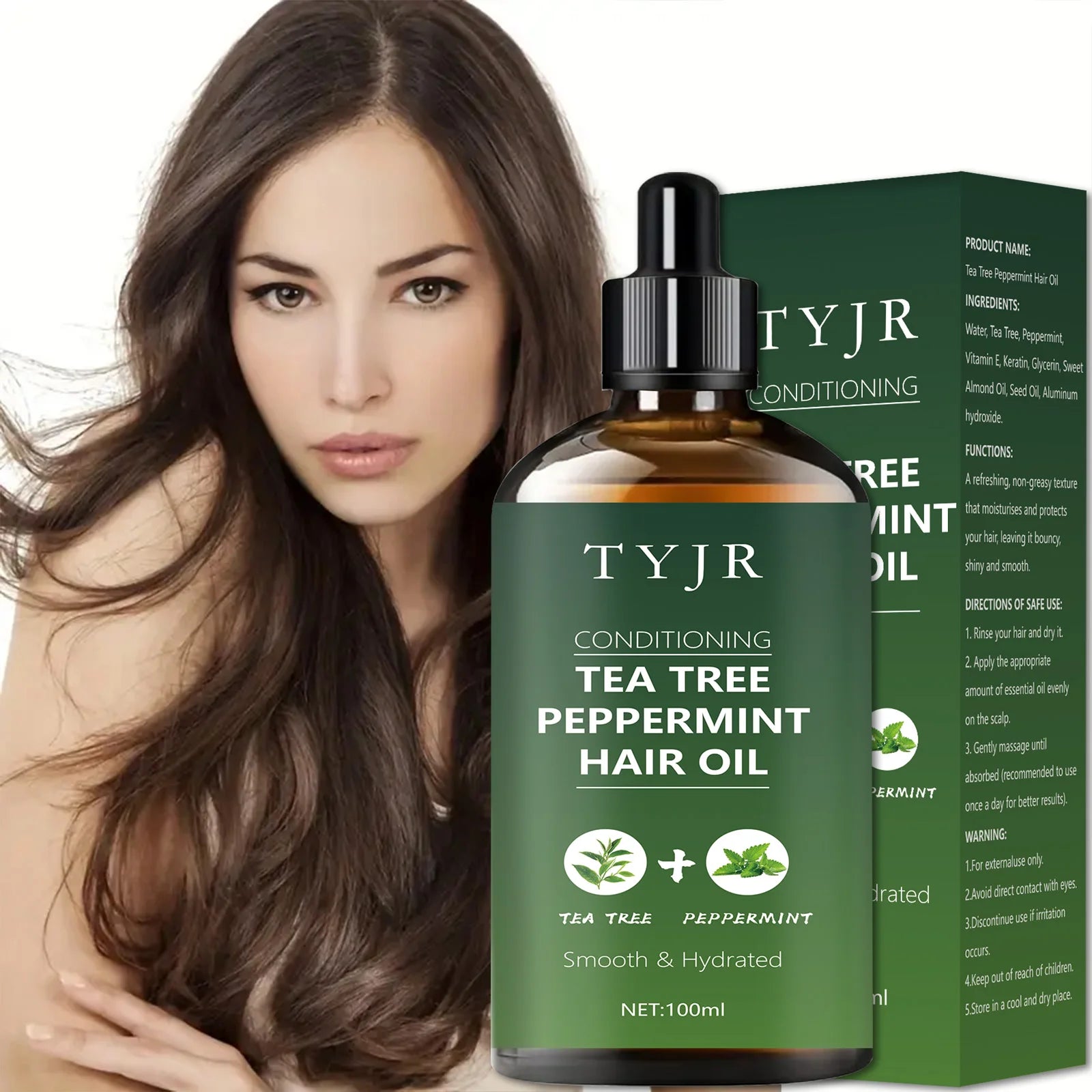 Tea Tree Peppermint Essential Oil for Skin and Hair Care 100ml