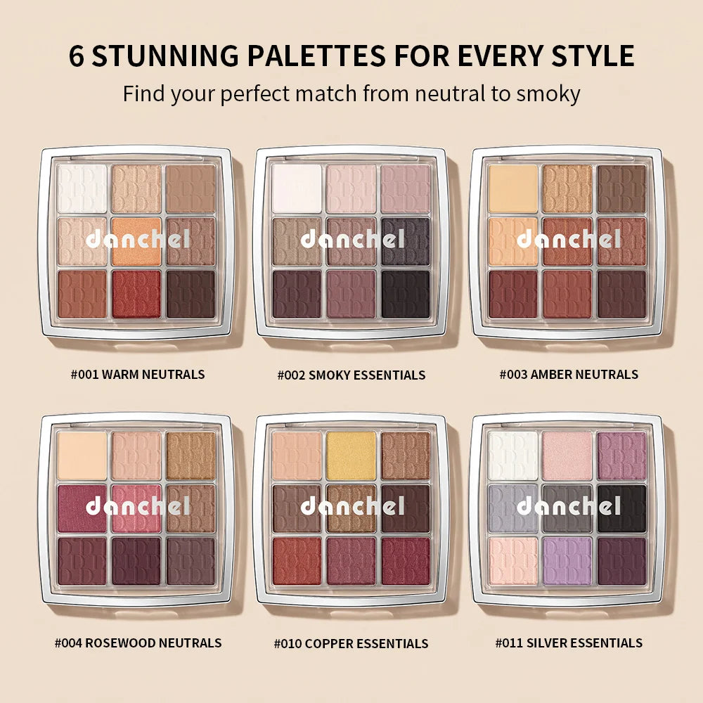 9-Color Eyeshadow Palette with Makeup Brush - 2