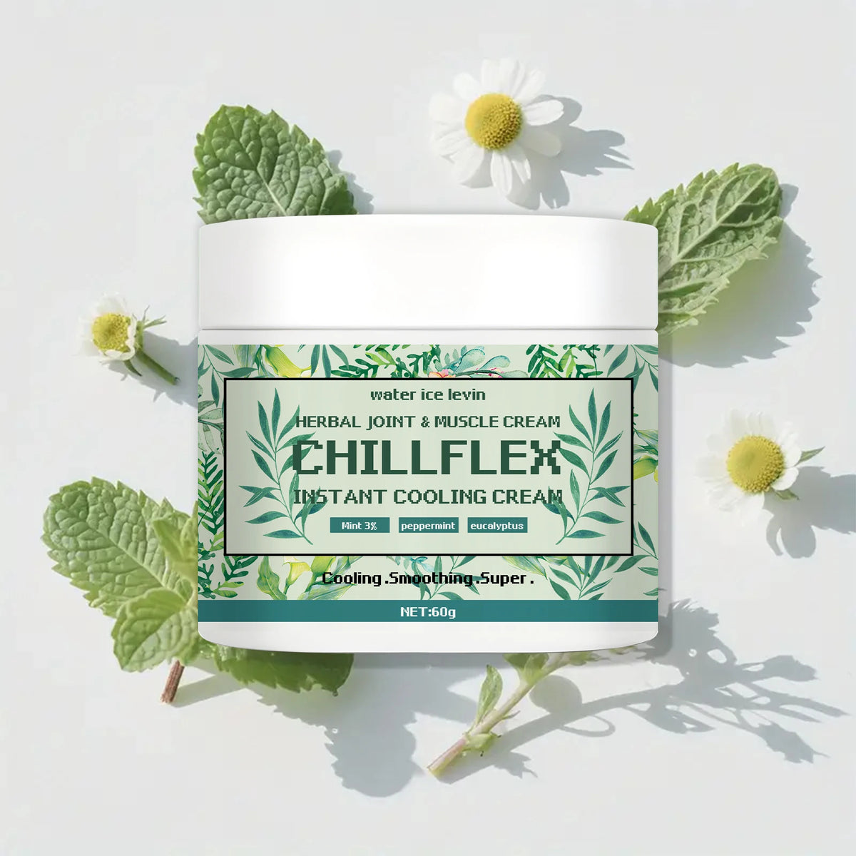 Water Ice Levin Chillflex Herbal Cooling Cream for Joint Muscle Relief