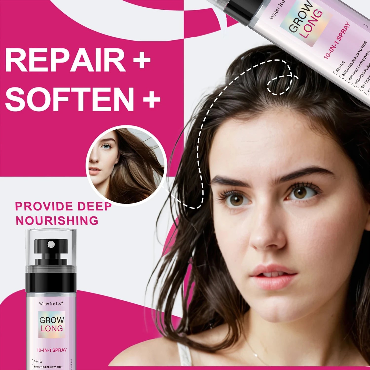100ml 10-in-1 Leave-In Hair Conditioner Spray with Green Tea - 5