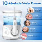 Electric Water Flosser for Teeth with 8 Nozzles and 10 Pressure Settings