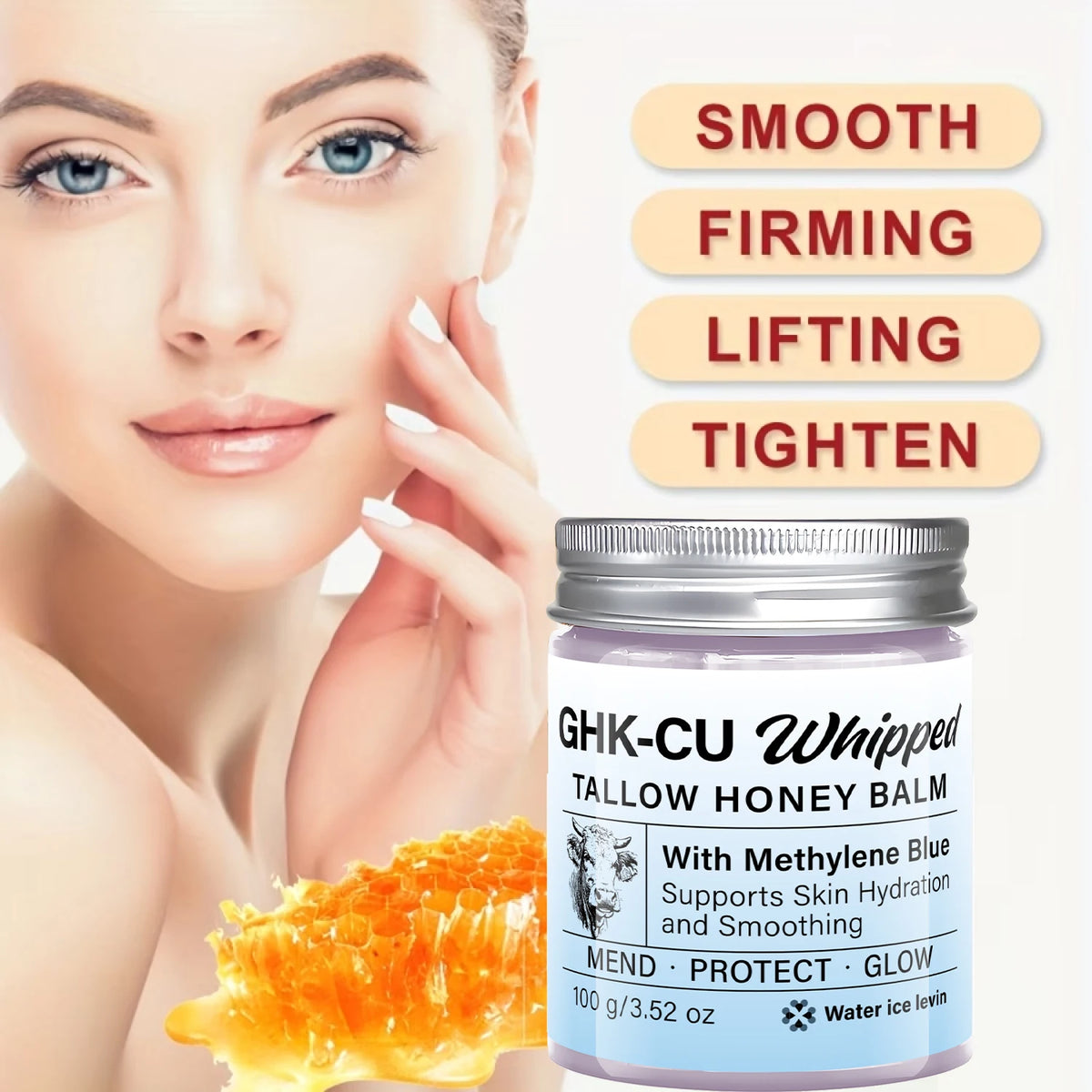 GHK-CU Whipped Tallow Honey Balm Methylene Blue Moisturizing Cream