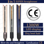 2-in-1 Professional Hair Dryer and Straightener with LED Display