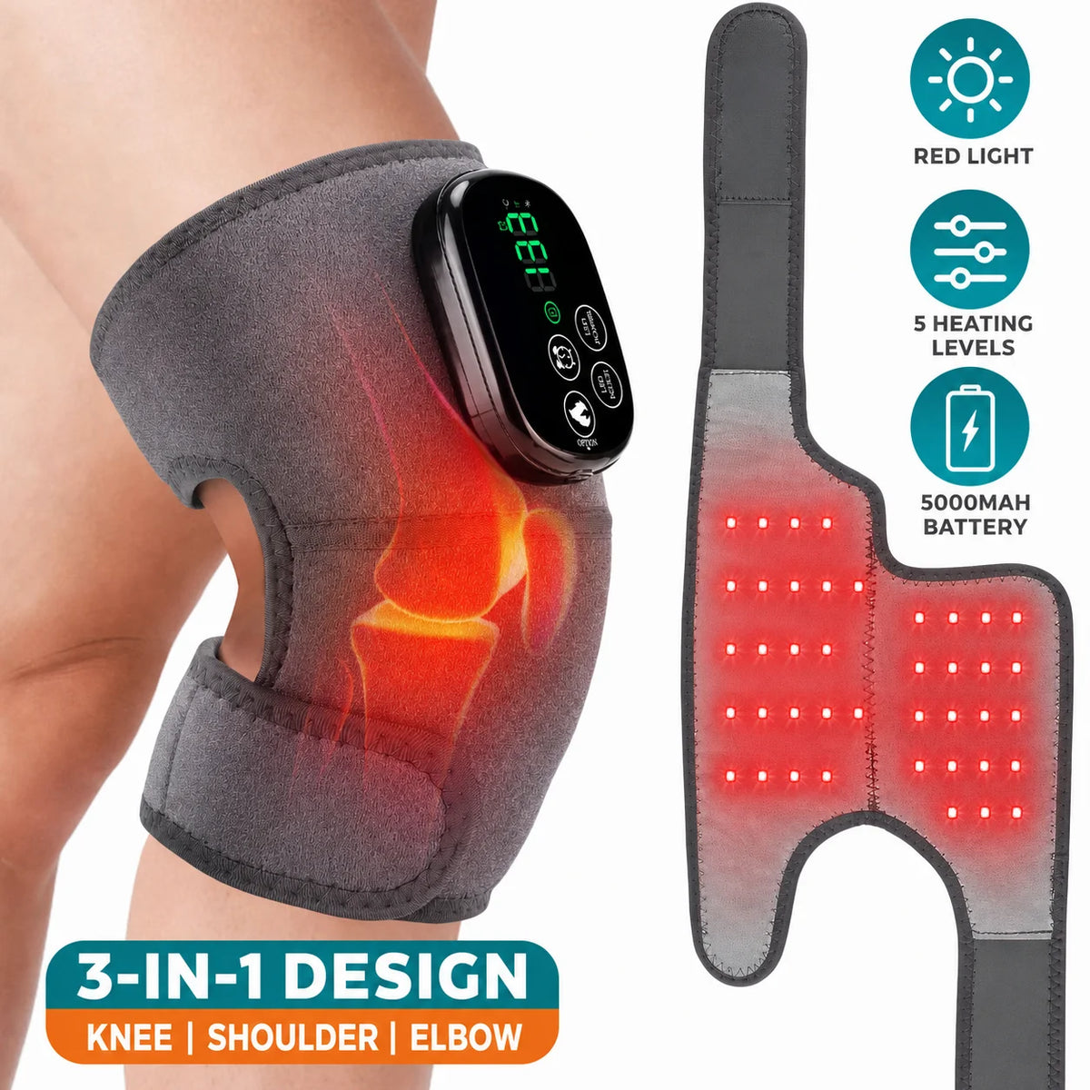 Cordless Heated Knee and Joint Massage Wrap