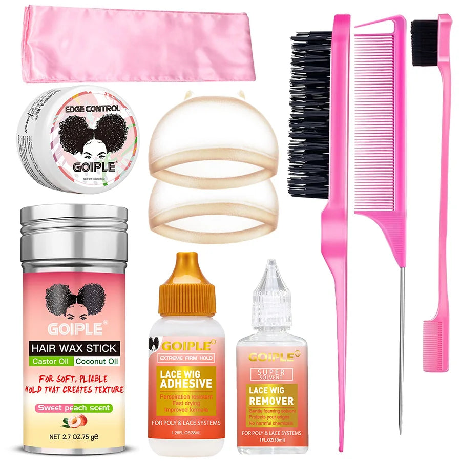 Wig Installation Kit Lace Glue Wax Stick and Edge Control Styling Set