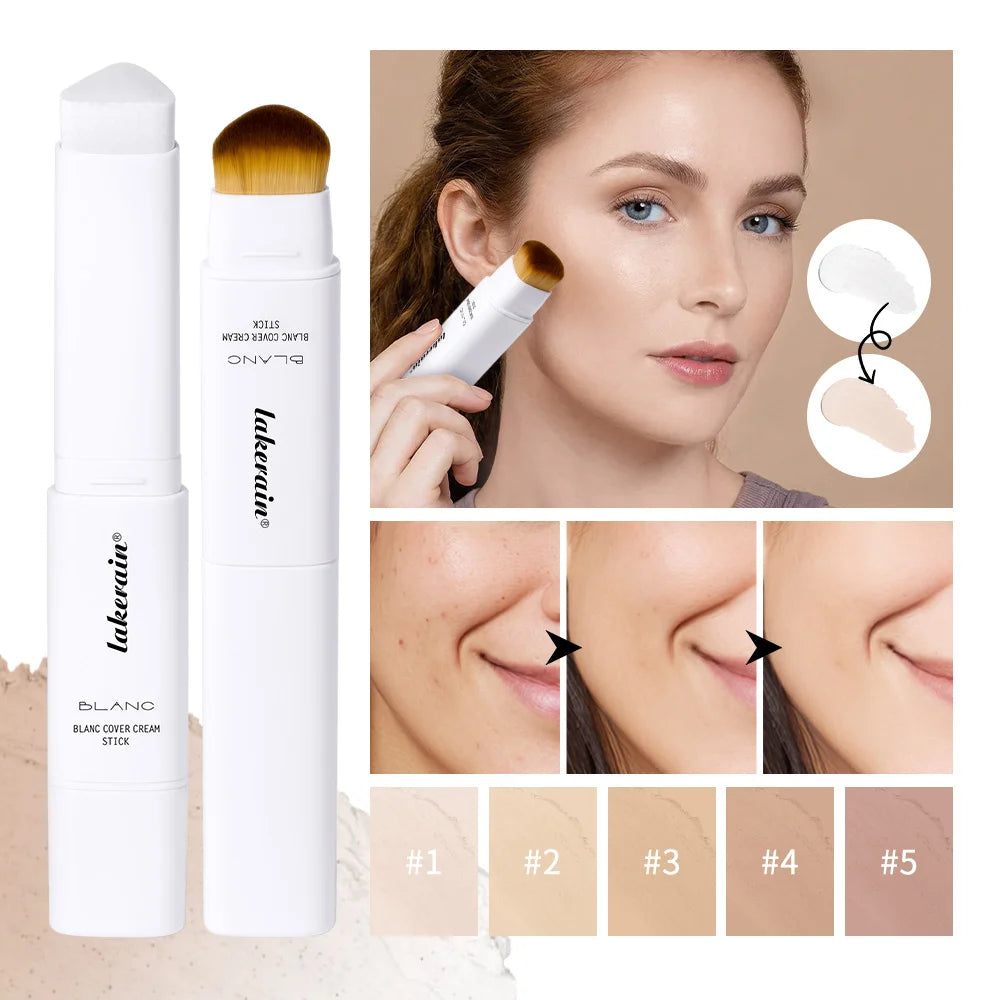 Color-Adapting Foundation Stick with Built-in Blending Brush