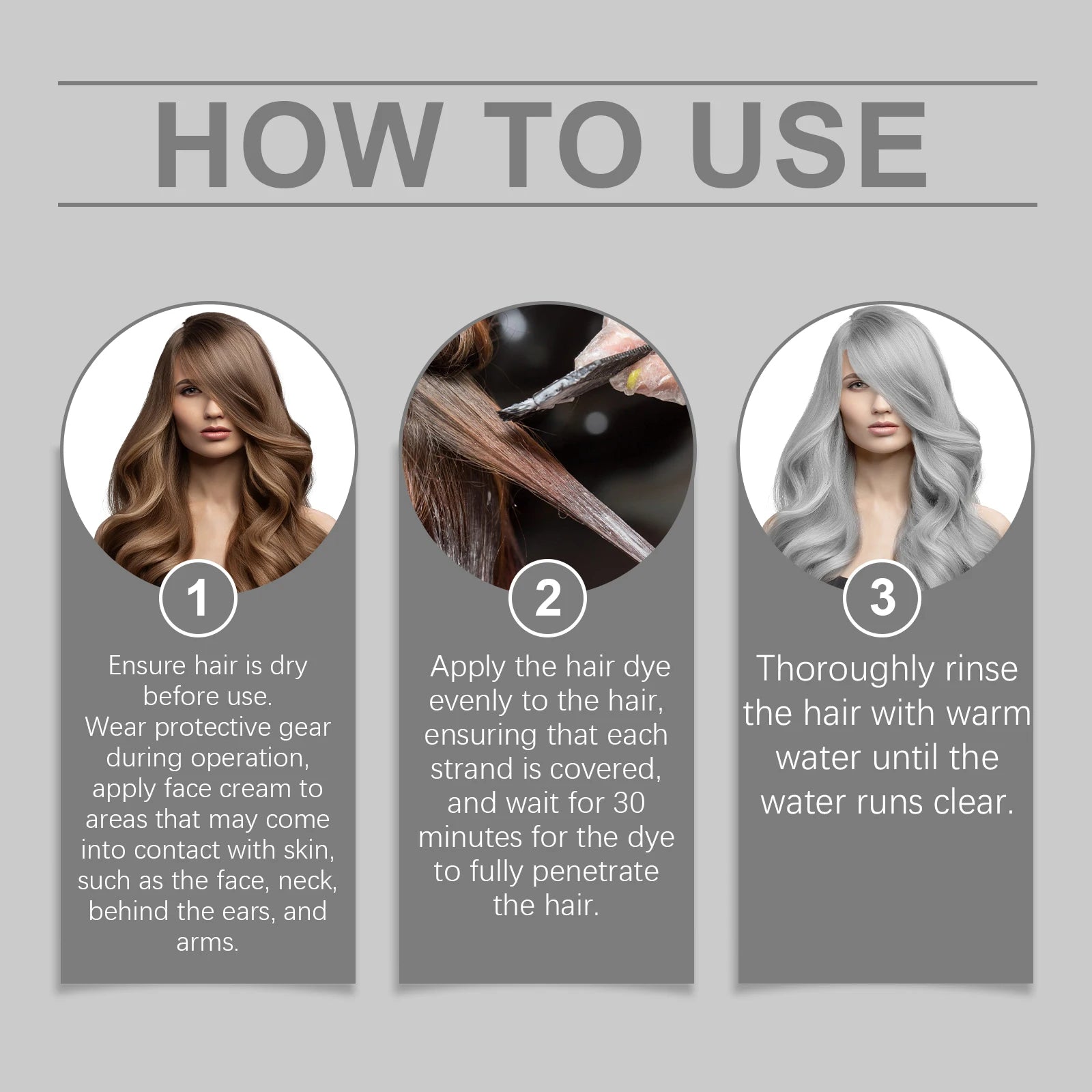 Permanent Silver Gray Hair Dye Cream for Vibrant Color Coverage - 16