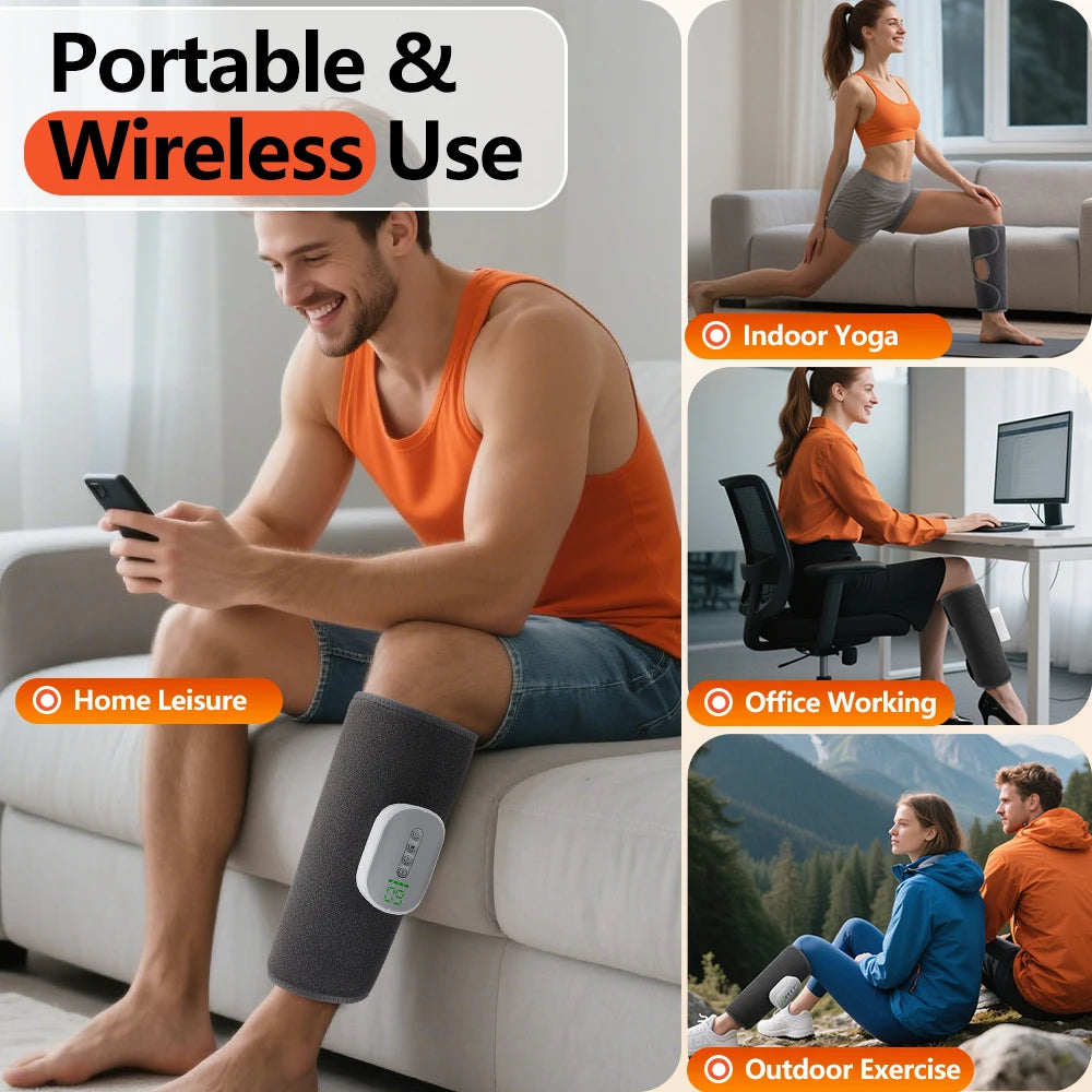 Cordless Heated Leg Massager with Air Compression