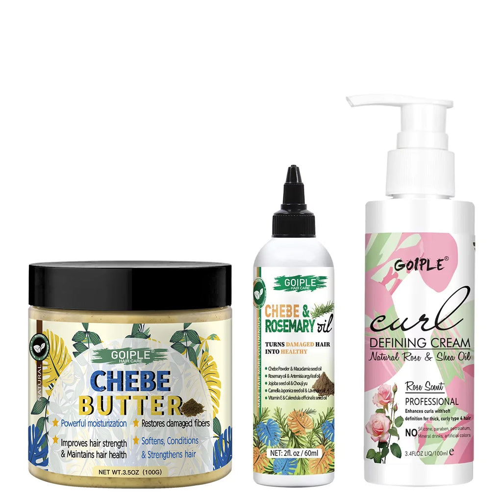 Goiple Chebe Hair Care Set Moisturizing Growth Oil and Curl Cream